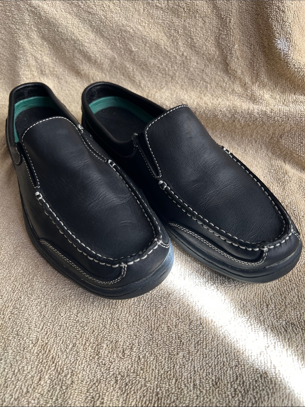 Men's Black leather Slip-On Casual Loafers